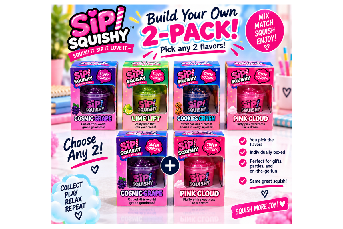 SiP! Squishy™ Build Your Own 2-Pack double the fun Sip Squishy